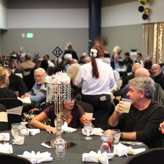 Guest services desk with fall decor