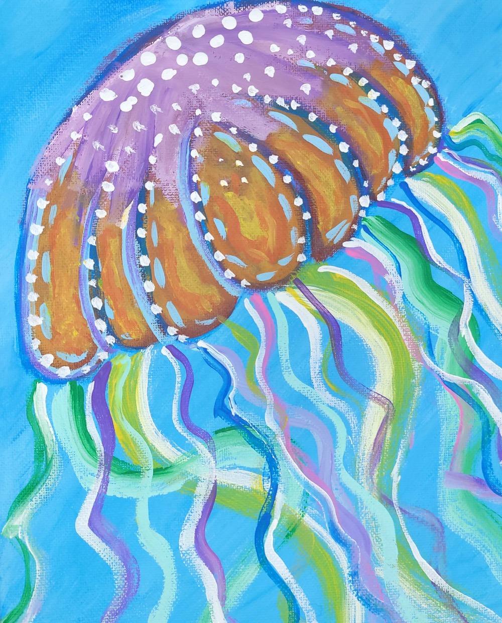 Colorful painting of a jellyfish