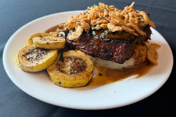 Lobster ravioli in a cream sauce with basil pesto and shrimp at Avista Resort's Just Off Main restaurant